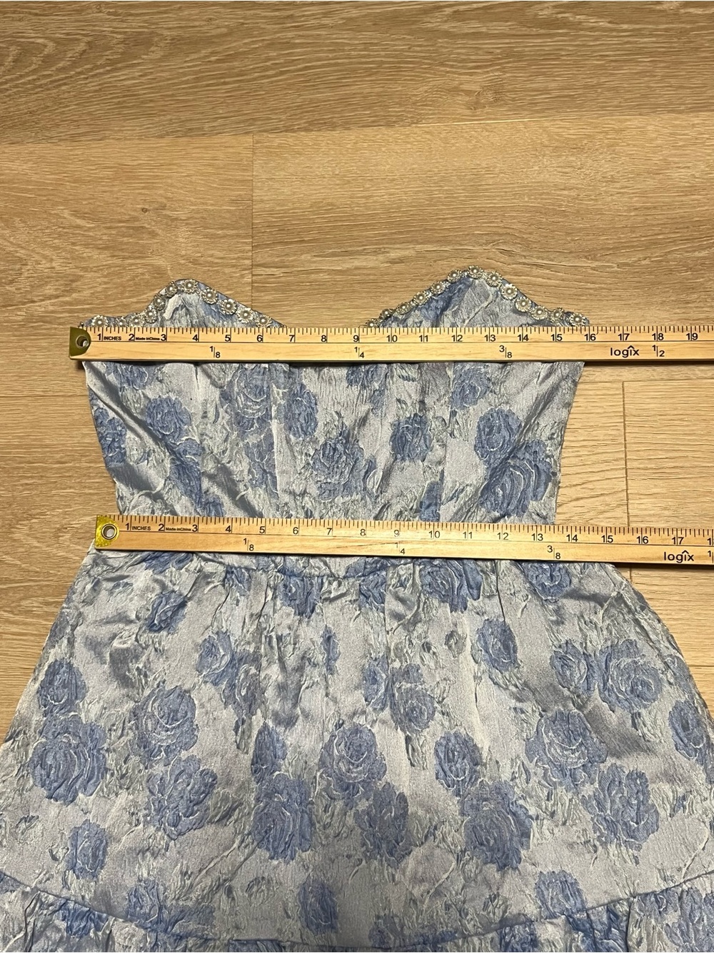NWT Beautiful Altar'd State Skye Blue Jacquard Floral Maxi Dress Size Medium - Picture 7 of 15
